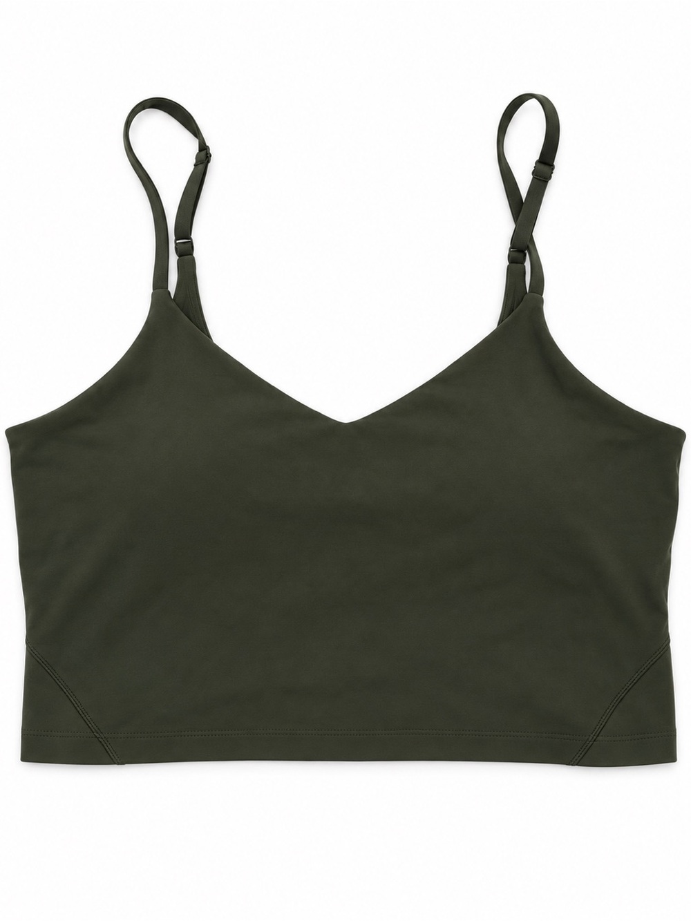 Lululemon Olive Green Longline Strappy Sports Bra Crop Top L
